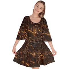 Cube Forma Glow 3d Volume Velour Kimono Dress by Bedest