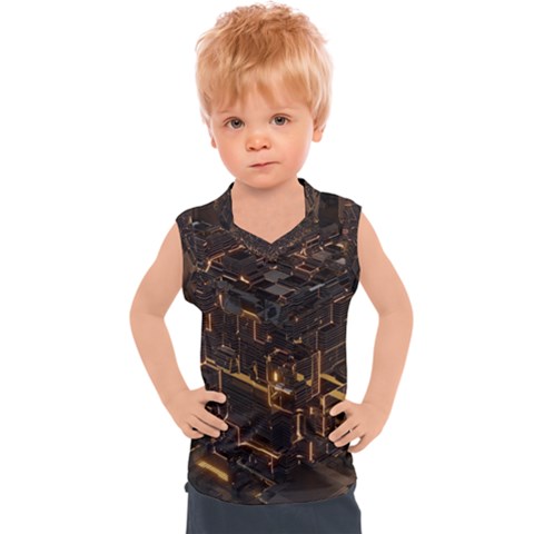 Cube Forma Glow 3d Volume Kids  Sport Tank Top by Bedest