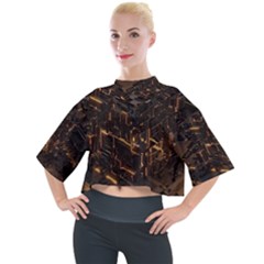 Cube Forma Glow 3d Volume Mock Neck T-shirt by Bedest