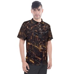 Cube Forma Glow 3d Volume Men s Polo T-shirt by Bedest