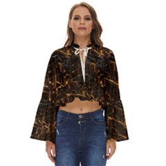 Cube Forma Glow 3d Volume Boho Long Bell Sleeve Top by Bedest