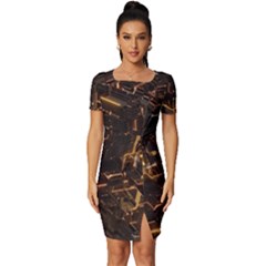 Cube Forma Glow 3d Volume Fitted Knot Split End Bodycon Dress by Bedest