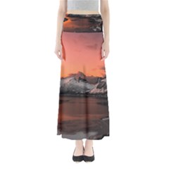 Surreal Mountain Landscape Lake Full Length Maxi Skirt by Bedest