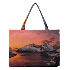 Surreal Mountain Landscape Lake Medium Tote Bag by Bedest