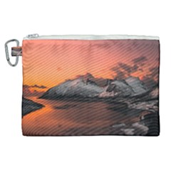 Surreal Mountain Landscape Lake Canvas Cosmetic Bag (xl) by Bedest