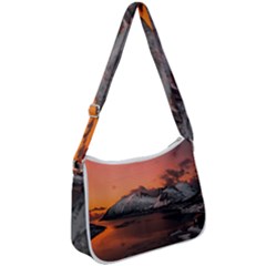 Surreal Mountain Landscape Lake Zip Up Shoulder Bag by Bedest