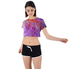 Flowing Petals Tie Back Short Sleeve Crop T-shirt