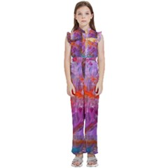 Flowing Petals Kids  Sleeveless Ruffle Edge Band Collar Chiffon One Piece by kaleidomarblingart