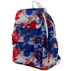 Red White And Blue Alcohol Ink American Patriotic  Flag Colors Alcohol Ink Top Flap Backpack by PodArtist