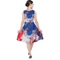 Red White and Blue Alcohol Ink American Patriotic  Flag Colors Alcohol Ink V-Neck Midi Sleeveless Dress  View2