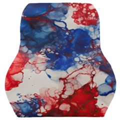 Red White And Blue Alcohol Ink American Patriotic  Flag Colors Alcohol Ink Car Seat Back Cushion  by PodArtist