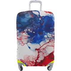 Red White And Blue Alcohol Ink American Patriotic  Flag Colors Alcohol Ink Luggage Cover (large) by PodArtist