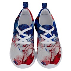 Red White And Blue Alcohol Ink American Patriotic  Flag Colors Alcohol Ink Running Shoes by PodArtist