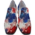 Red White and Blue Alcohol Ink American Patriotic  Flag Colors Alcohol Ink Women Slip On Heel Loafers View1