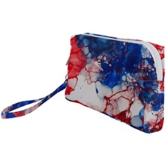 Red White And Blue Alcohol Ink American Patriotic  Flag Colors Alcohol Ink Wristlet Pouch Bag (small) by PodArtist