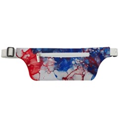 Red White And Blue Alcohol Ink American Patriotic  Flag Colors Alcohol Ink Active Waist Bag by PodArtist