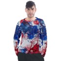 Red White and Blue Alcohol Ink American Patriotic  Flag Colors Alcohol Ink Men s Long Sleeve Raglan T-Shirt View1