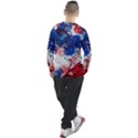 Red White and Blue Alcohol Ink American Patriotic  Flag Colors Alcohol Ink Men s Long Sleeve Raglan T-Shirt View2