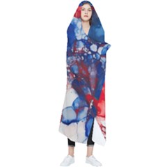 Red White And Blue Alcohol Ink American Patriotic  Flag Colors Alcohol Ink Wearable Blanket by PodArtist