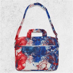 Red White And Blue Alcohol Ink American Patriotic  Flag Colors Alcohol Ink Macbook Pro 13  Shoulder Laptop Bag  by PodArtist