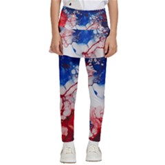 Red White And Blue Alcohol Ink American Patriotic  Flag Colors Alcohol Ink Kids  Skirted Pants