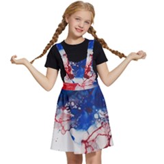 Red White And Blue Alcohol Ink American Patriotic  Flag Colors Alcohol Ink Kids  Apron Dress by PodArtist