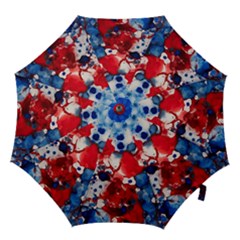 Red White And Blue Alcohol Ink France Patriotic Flag Colors Alcohol Ink  Hook Handle Umbrellas (large) by PodArtist