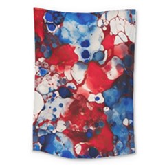 Red White And Blue Alcohol Ink France Patriotic Flag Colors Alcohol Ink  Large Tapestry