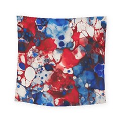 Red White And Blue Alcohol Ink France Patriotic Flag Colors Alcohol Ink  Square Tapestry (small)