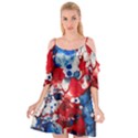 Red White and Blue Alcohol Ink France Patriotic Flag Colors Alcohol Ink  Cutout Spaghetti Strap Chiffon Dress View1