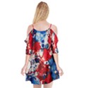 Red White and Blue Alcohol Ink France Patriotic Flag Colors Alcohol Ink  Cutout Spaghetti Strap Chiffon Dress View2