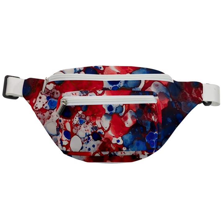 Red White and Blue Alcohol Ink France Patriotic Flag Colors Alcohol Ink  Fanny Pack