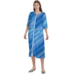 Ambience In Blue Women s Cotton 3/4 Sleeve Night Gown by bruzer