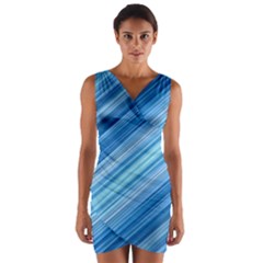 Ambience In Blue Wrap Front Bodycon Dress by bruzer