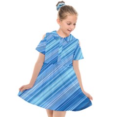 Ambience In Blue Kids  Short Sleeve Shirt Dress