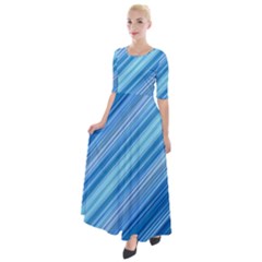 Ambience In Blue Half Sleeves Maxi Dress