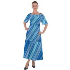 Ambience In Blue Shoulder Straps Boho Maxi Dress 