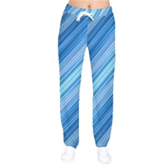 Ambience In Blue Women Velvet Drawstring Pants by bruzer