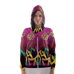 Dancing Colorful Disco Women s Hooded Windbreaker by Bajindul