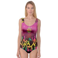 Dancing Colorful Disco Princess Tank Leotard  by Bajindul