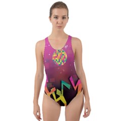 Dancing Colorful Disco Cut-out Back One Piece Swimsuit by Bajindul