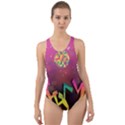 Dancing Colorful Disco Cut-Out Back One Piece Swimsuit View1