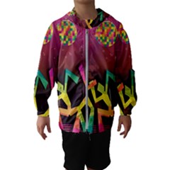 Dancing Colorful Disco Kids  Hooded Windbreaker