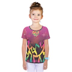 Dancing Colorful Disco Kids  One Piece T-Shirt