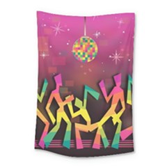 Dancing Colorful Disco Small Tapestry