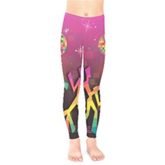 Dancing Colorful Disco Kids  Leggings by Bajindul