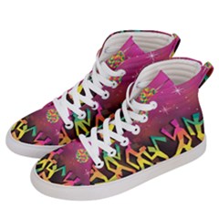 Dancing Colorful Disco Women s Hi-top Skate Sneakers by Bajindul