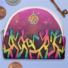 Dancing Colorful Disco Horseshoe Style Canvas Pouch by Bajindul