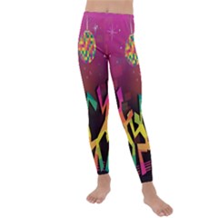 Dancing Colorful Disco Kids  Lightweight Velour Leggings by Bajindul