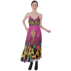 Dancing Colorful Disco Tie Back Maxi Dress by Bajindul